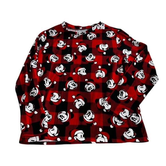 Women's Disney Red Mickey Mouse Christmas Pajama Set Sz Large Pant & Top Pj's - Picture 5 of 9
